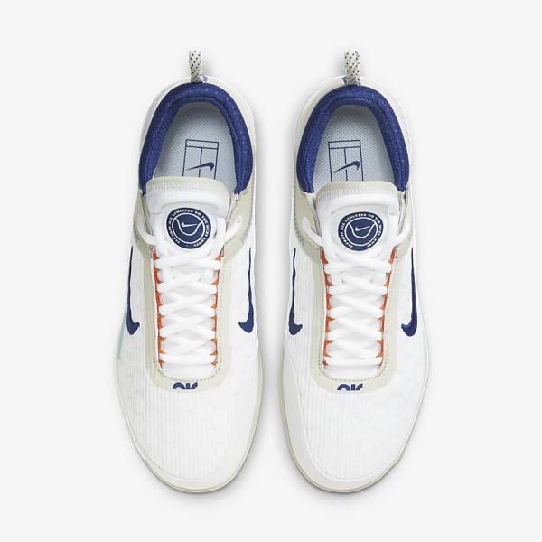 Nike NikeCourt Zoom NXT Hard Court Tenisove Tenisky Panske Biele Svetlo Béžové Tyrkysové Kráľovská Modrá Modre | NK983HWN