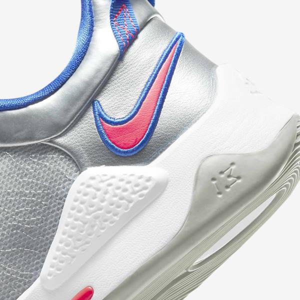 Nike PG 5 Basketbalove Tenisky Damske Metal Strieborne Kráľovská Modrá Červené | NK416JDO