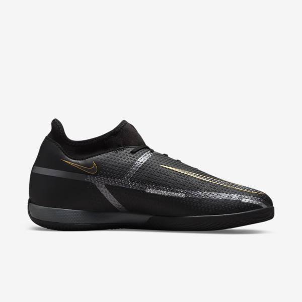 Nike Phantom GT2 Academy Dynamic Fit IC Indoor Court Kopačky Panske Čierne Metal Zlate Tmavo Siva Metal Tmavo Siva | NK318AJF