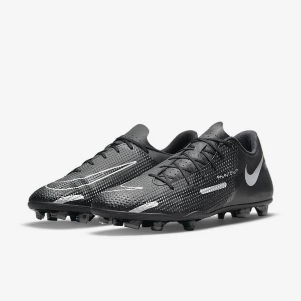 Nike Phantom GT2 Club MG Multi-Ground Kopačky Panske Čierne Tmavo Siva Metal Strieborne | NK083JOC