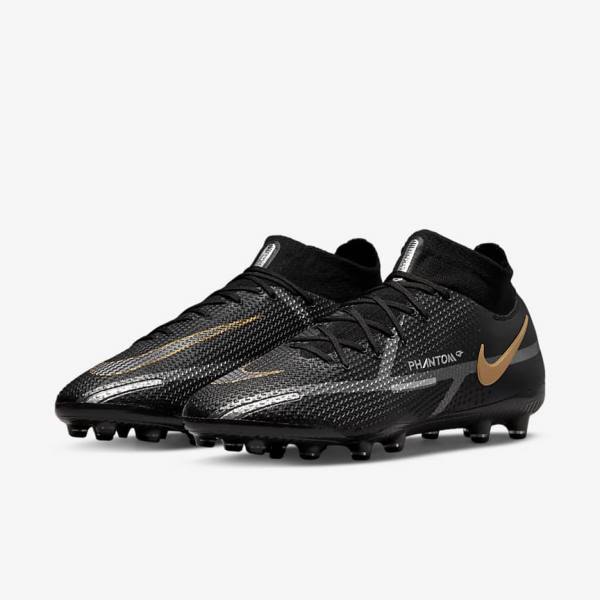 Nike Phantom GT2 Dynamic Fit Elite AG-Pro Artificial-Grass Kopačky Damske Čierne Metal Zlate Metal Strieborne Metal Tmavo Siva | NK078TYF