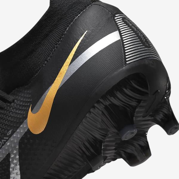 Nike Phantom GT2 Pro Dynamic Fit FG Firm-Ground Kopačky Damske Čierne Metal Zlate Metal Strieborne Metal Tmavo Siva | NK031VOS