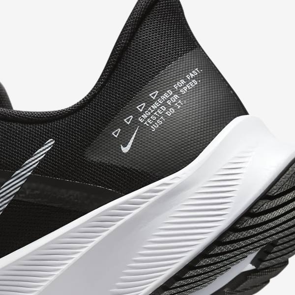 Nike Quest 4 Cestne Bežecké Tenisky Panske Čierne Tmavo Siva Biele | NK381BVE