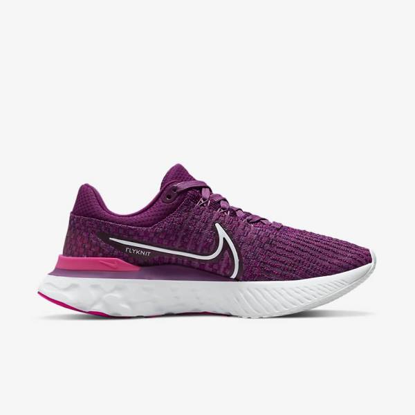 Nike React Infinity Run Flyknit 3 Cestne Bežecké Tenisky Damske Svetlo Bordove Ruzove Biele | NK298PMR