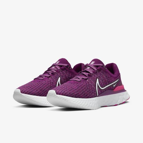 Nike React Infinity Run Flyknit 3 Cestne Bežecké Tenisky Damske Svetlo Bordove Ruzove Biele | NK298PMR