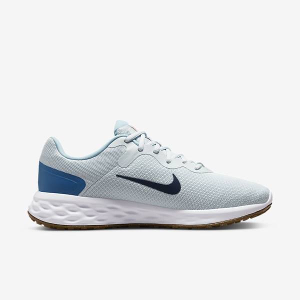 Nike Revolution 6 (Extra Siroke Topanky) Bežecké Tenisky Panske Platina Tmavo Modre Modre | NK516TPQ