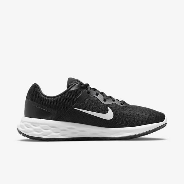 Nike Revolution 6 (Extra Siroke Topanky) Bežecké Tenisky Panske Čierne Siva Biele | NK786AHM