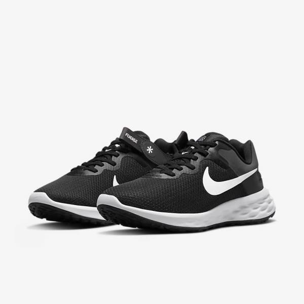 Nike Revolution 6 FlyEase Next Nature Easy On-Off Cestne Bežecké Tenisky Damske Čierne Tmavo Siva Biele | NK245VZR