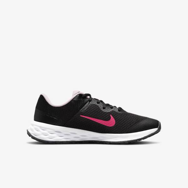 Nike Revolution 6 Older Cestne Bežecké Tenisky Detske Čierne Ruzove | NK102KPD