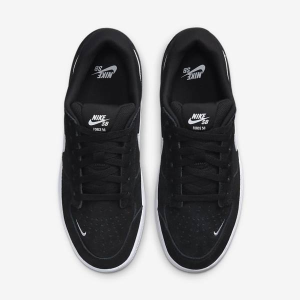 Nike SB Force 58 Skate Tenisky Panske Čierne Biele | NK064IET