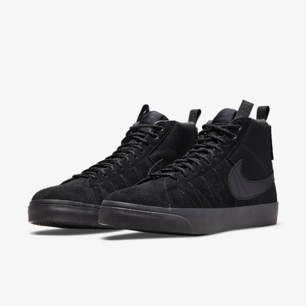 Nike SB Zoom Blazer Stredne Premium Skate Tenisky Panske Čierne Tmavo Siva | NK421EYL