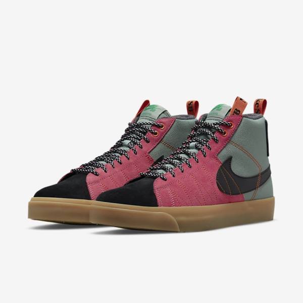 Nike SB Zoom Blazer Stredne Premium Skate Tenisky Damske Biele Hnede Čierne | NK691VIG