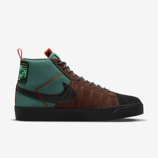 Nike SB Zoom Blazer Stredne Premium Skate Tenisky Panske Zelene Biele Oranžové Čierne | NK813VFD