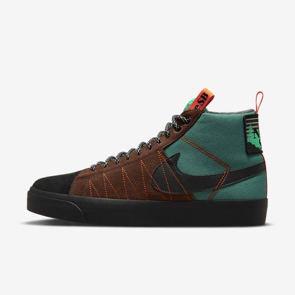 Nike SB Zoom Blazer Stredne Premium Skate Tenisky Damske Zelene Biele Oranžové Čierne | NK937JAE