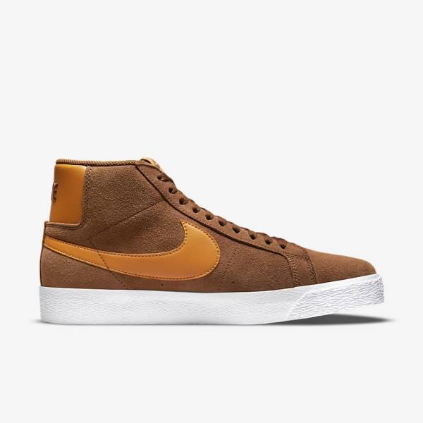 Nike SB Zoom Blazer Stredne Tenisky Damske Biele Žlté | NK735FPU