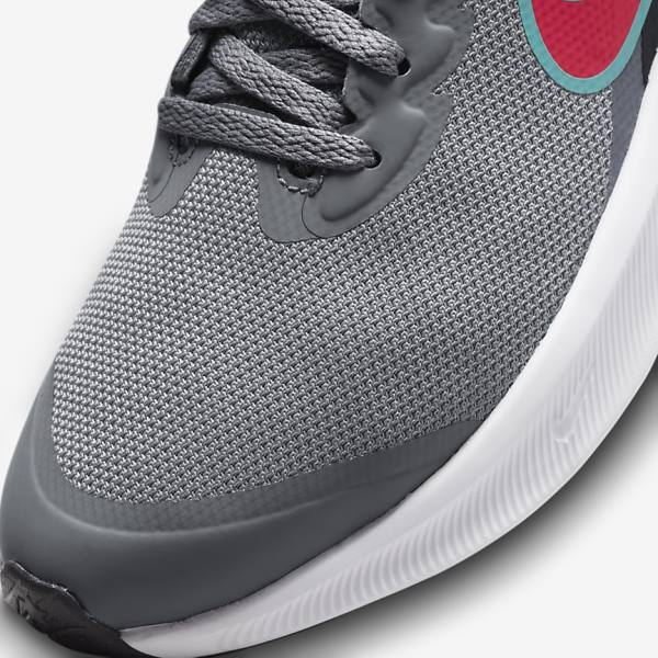 Nike Star Runner 3 Older Cestne Bežecké Tenisky Detske Siva Čierne Červené | NK762DQH