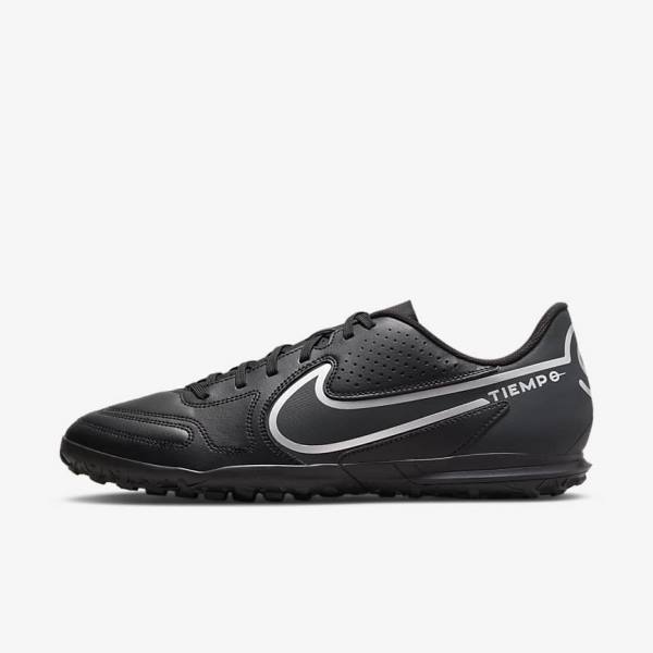 Nike Tiempo Legend 9 Club TF Turf Kopačky Panske Čierne Tmavo Siva | NK724FMS