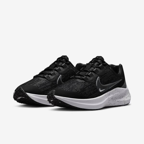 Nike Zoom Winflo 8 Shield Weatherised Cestne Bežecké Tenisky Damske Čierne Metal Strieborne Modre Siva | NK061GEB