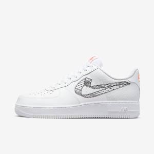 Nike Air Force 1 07 Tenisky Panske Biele Oranžové Platina Čierne | NK493IMW