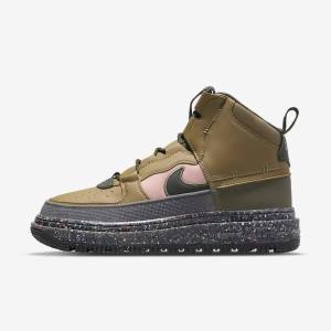 Nike Air Force 1 Boot Tenisky Panske Hnede Olivovo Zelená Ruzove | NK425HBC