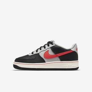 Nike Air Force 1 EMB Older Tenisky Detske Čierne Siva Červené | NK529YMV