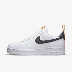 Nike Air Force 1 Tenisky Panske Biele Oranžové Strieborne Čierne | NK472AVM