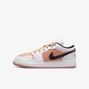 Nike Air Jordan 1 Low Older Tenisky Detske Biele Čierne | NK608WEC