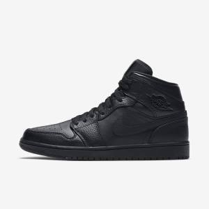 Nike Air Jordan 1 Stredne Jordan Tenisky Panske Čierne | NK752ZWN