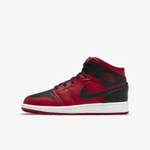 Nike Air Jordan 1 Stredne Older Tenisky Detske Červené Biele Čierne | NK789GXC