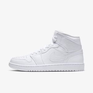 Nike Air Jordan 1 Stredne Tenisky Panske Biele | NK396DCQ