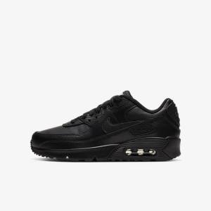 Nike Air Max 90 LTR Older Tenisky Detske Čierne Biele | NK704OKN