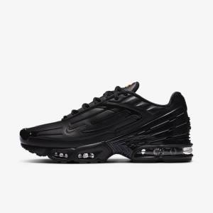 Nike Air Max Plus 3 Kozene Tenisky Panske Čierne Tmavo Siva | NK305IGF