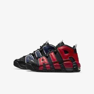 Nike Air More Uptempo Older Tenisky Detske Čierne Námornícka Modrá Biele Červené | NK061OLP