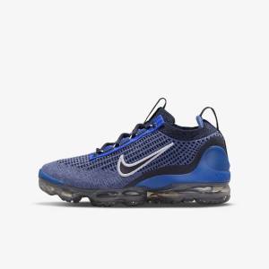 Nike Air VaporMax 2021 FK Older Tenisky Detske Kráľovská Modrá Biele Tmavo Siva Čierne | NK735RHG