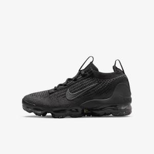 Nike Air VaporMax 2021 FK Older Tenisky Detske Čierne Tmavo Siva | NK752OLV