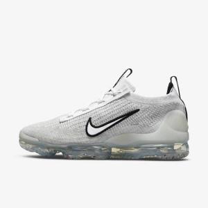 Nike Air VaporMax 2021 FK Tenisky Panske Biele Čierne Metal Strieborne | NK071VDY