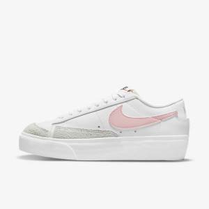 Nike Blazer Low Platforme Tenisky Damske Biele Čierne Ruzove | NK106VPJ