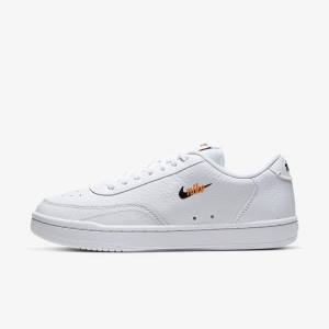 Nike Court Vintage Premium Tenisky Damske Biele Oranžové Čierne | NK571SMH