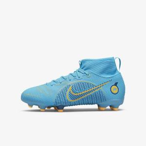 Nike Jr. Mercurial Superfly 8 Academy MG Older Multi-Ground Kopačky Detske Modre Oranžové | NK016WSL