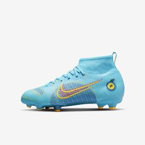 Nike Jr. Mercurial Superfly 8 Pro FG Younger and Older Firm-Grounds Kopačky Detske Modre Oranžové | NK365IPL