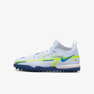 Nike Jr. Phantom GT2 Academy Dynamic Fit TF Older Turf Kopačky Detske Siva Svetlo Modre Tmavo Modre | NK219WNY