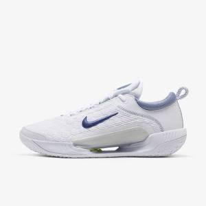 Nike NikeCourt Zoom NXT Hard Court Tenisove Tenisky Panske Biele Siva Námornícka Modrá | NK381KDH