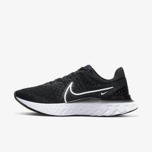 Nike React Infinity Run Flyknit 3 Cestne Bežecké Tenisky Damske Čierne Biele | NK297DOC