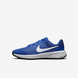 Nike Revolution 6 Older Cestne Bežecké Tenisky Detske Kráľovská Modrá Čierne Biele | NK748SOZ