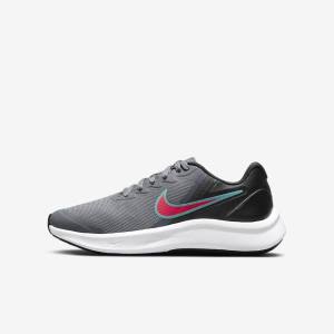 Nike Star Runner 3 Older Cestne Bežecké Tenisky Detske Siva Čierne Červené | NK762DQH