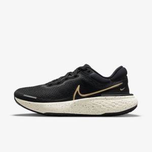 Nike ZoomX Invincible Run Flyknit Cestne Bežecké Tenisky Damske Čierne Metal Zlate | NK506ULE